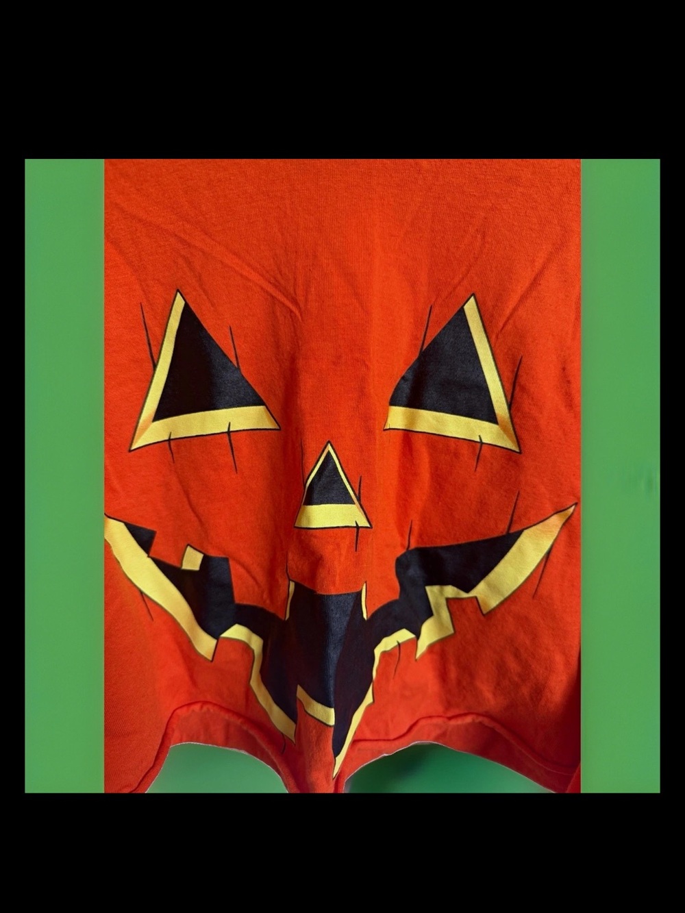 Women’s Halloween Jack-o'-lantern Graphic Crop T-Shirt Orange Crew Neck 3X